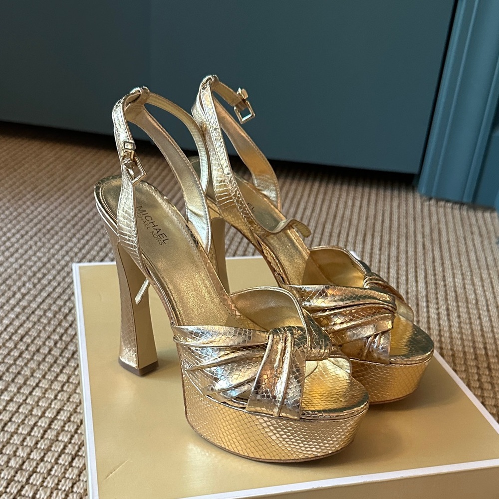 Michael Kors Luxurious Gold Platform Heels